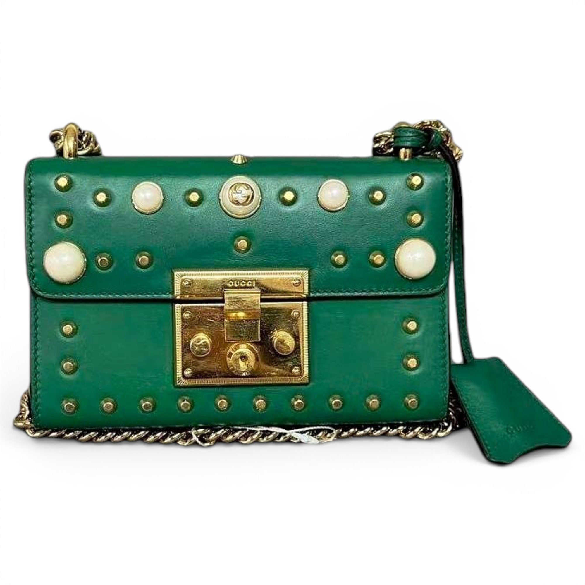Padlock leather handbag