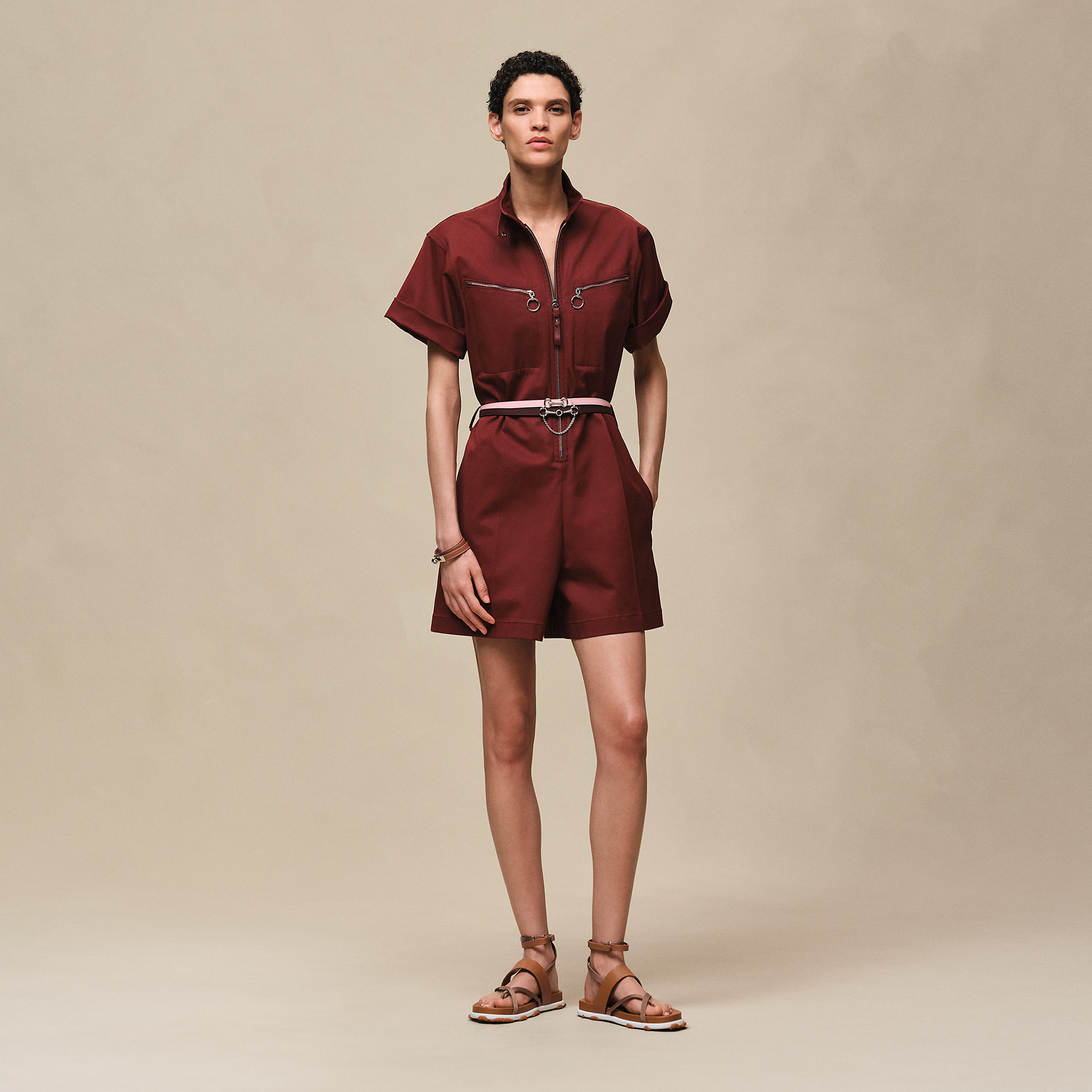 Double cotton twill jumpsuit