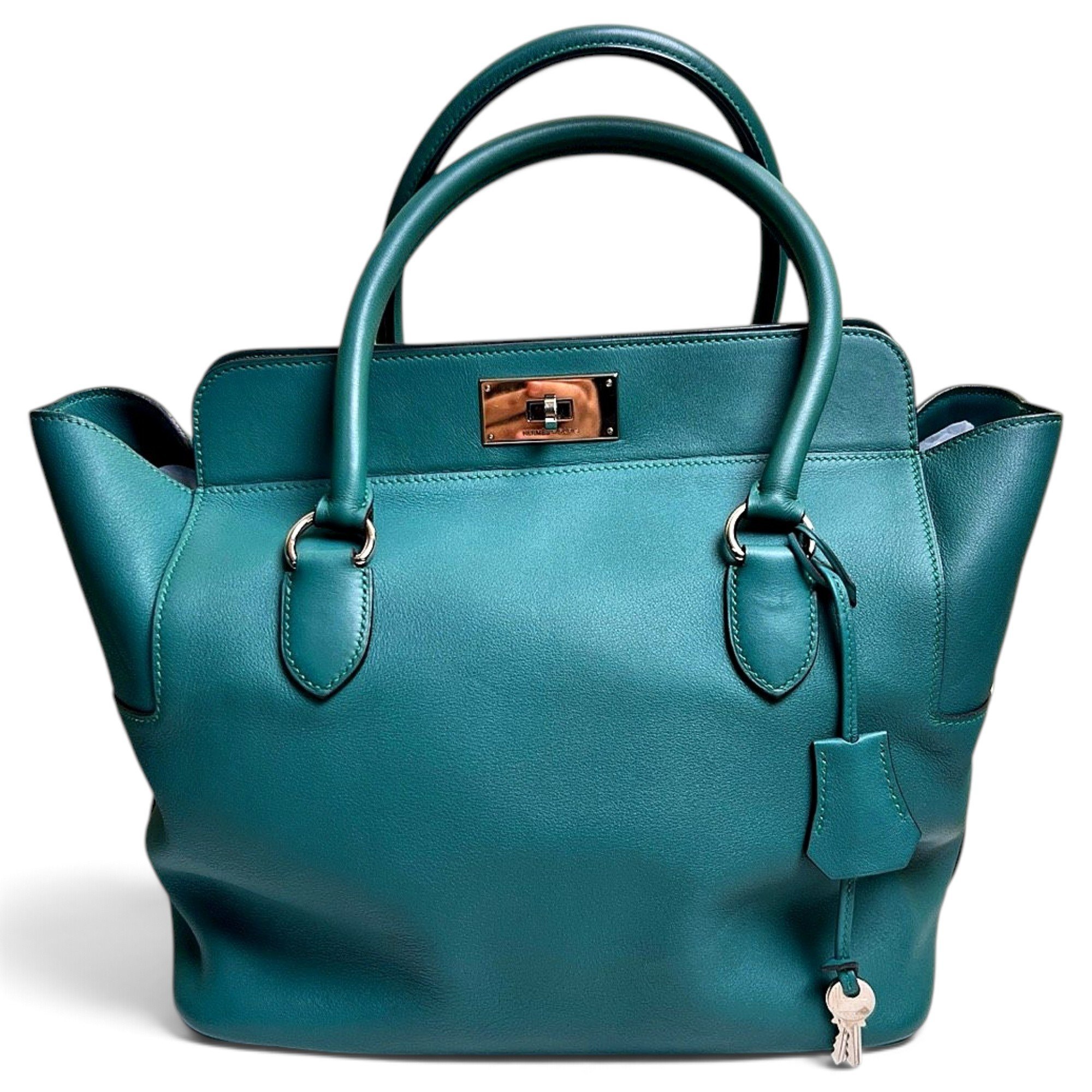 Toolbox leather tote