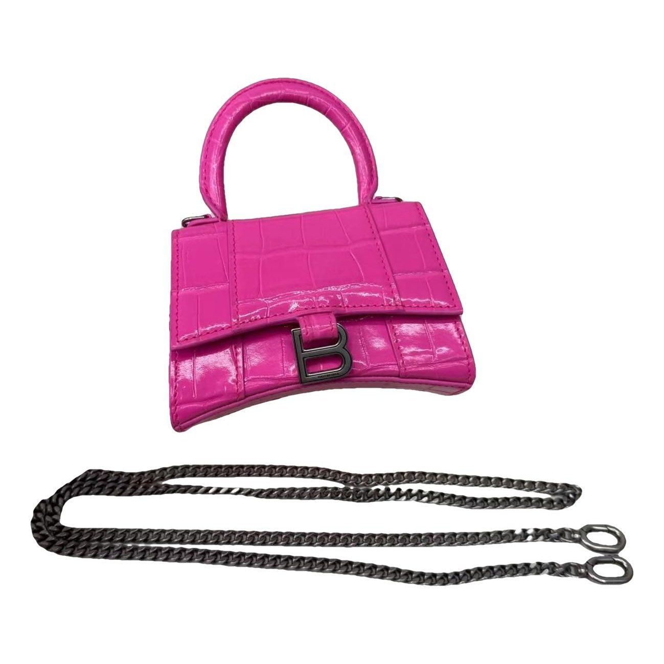 Hourglass leather handbag