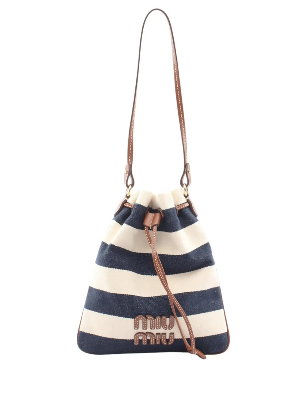 2010-2026 Mini Striped Canvas bucket bag