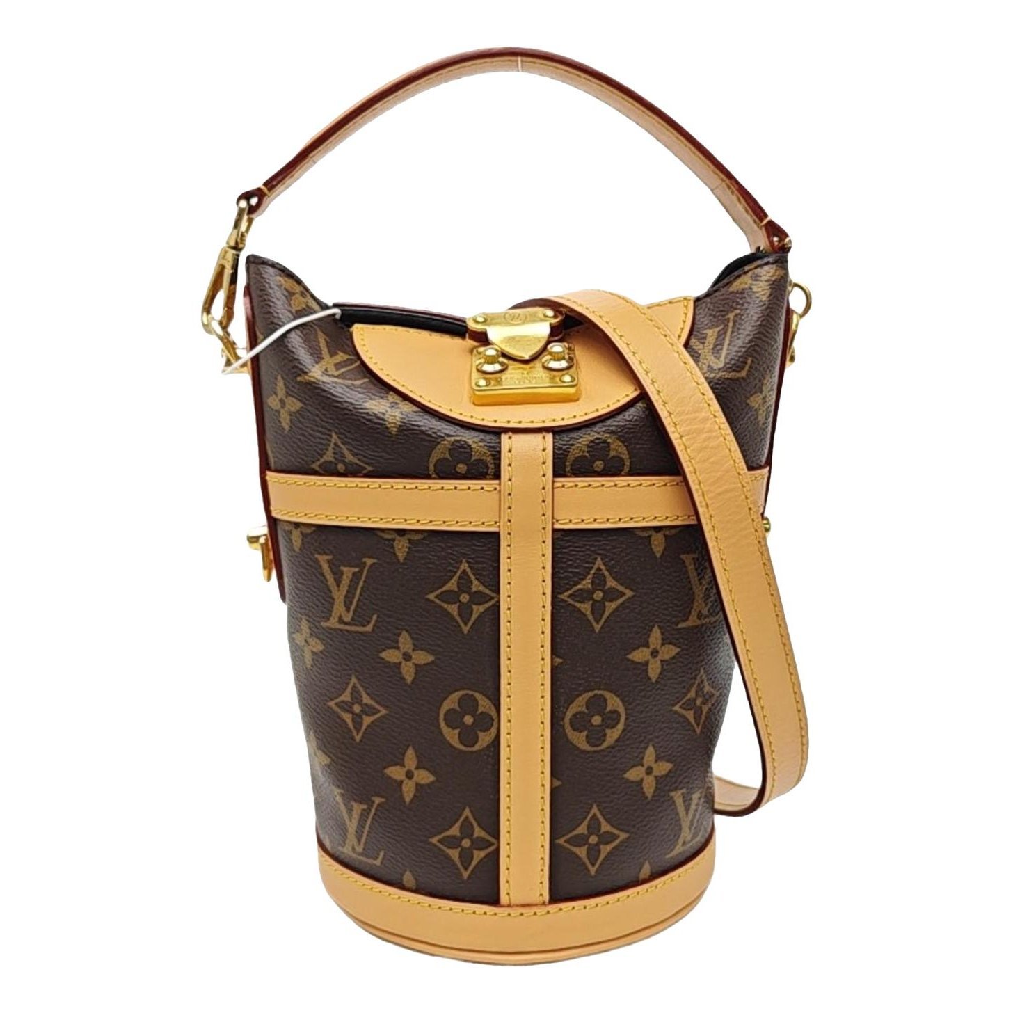 Duffle leather handbag