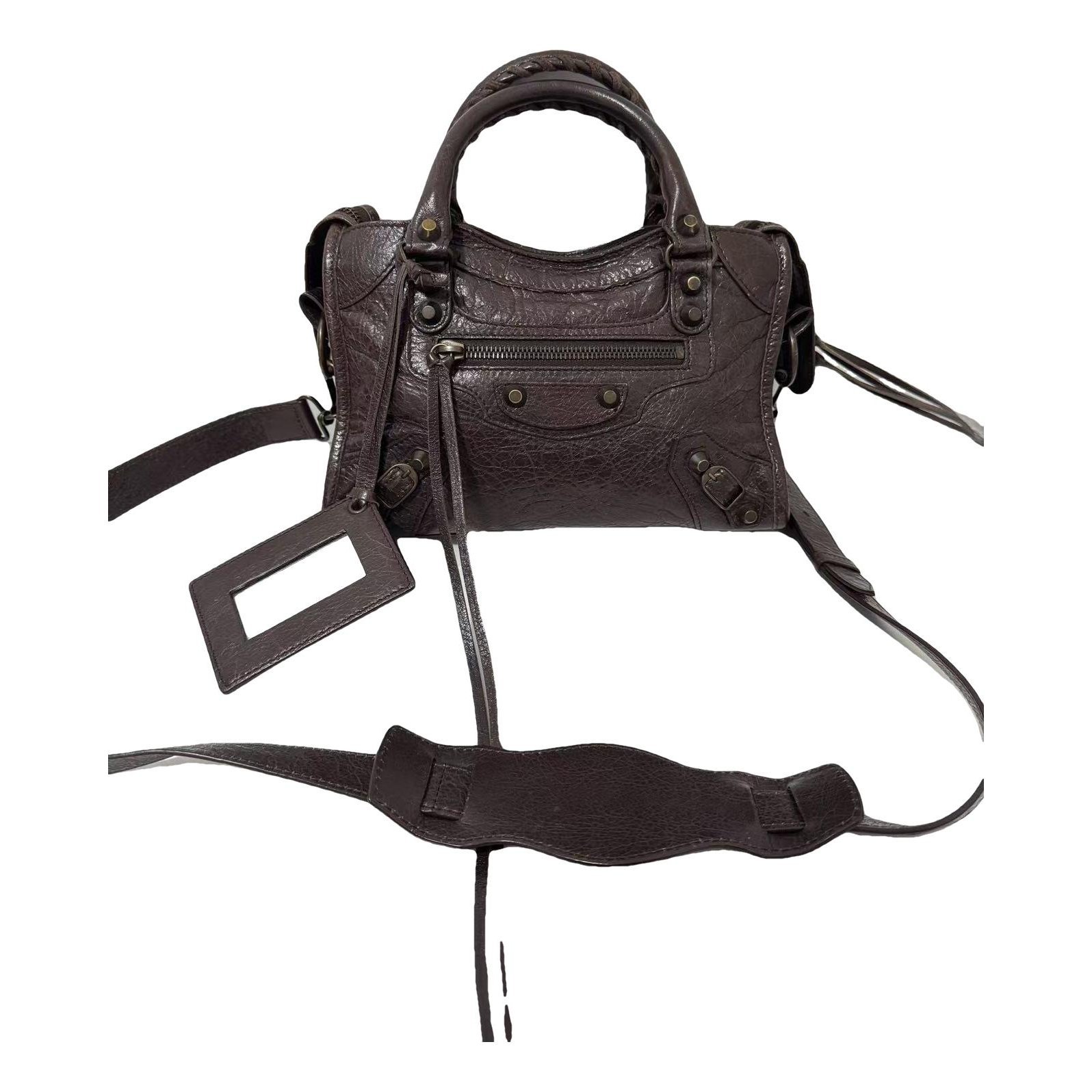 City leather handbag