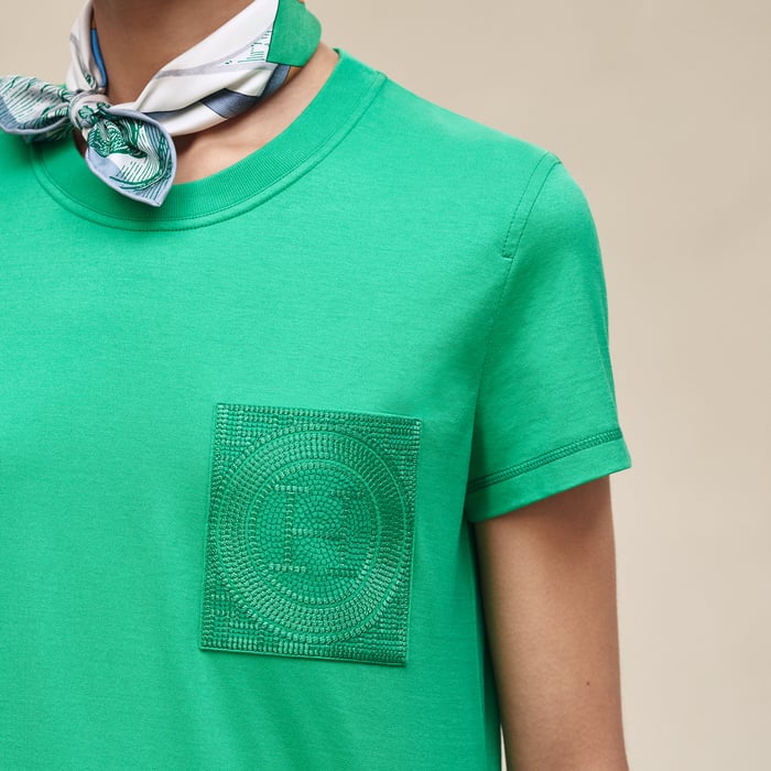 Vert Mélisse Embroidered Pocket T-shirt