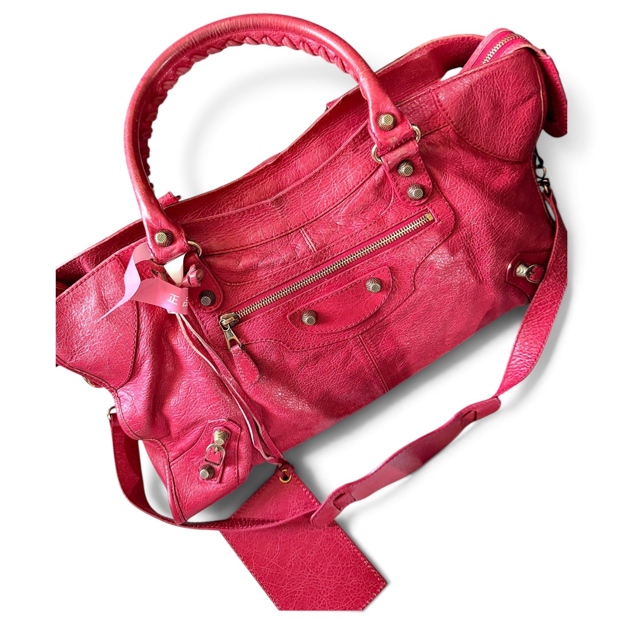 City leather handbag