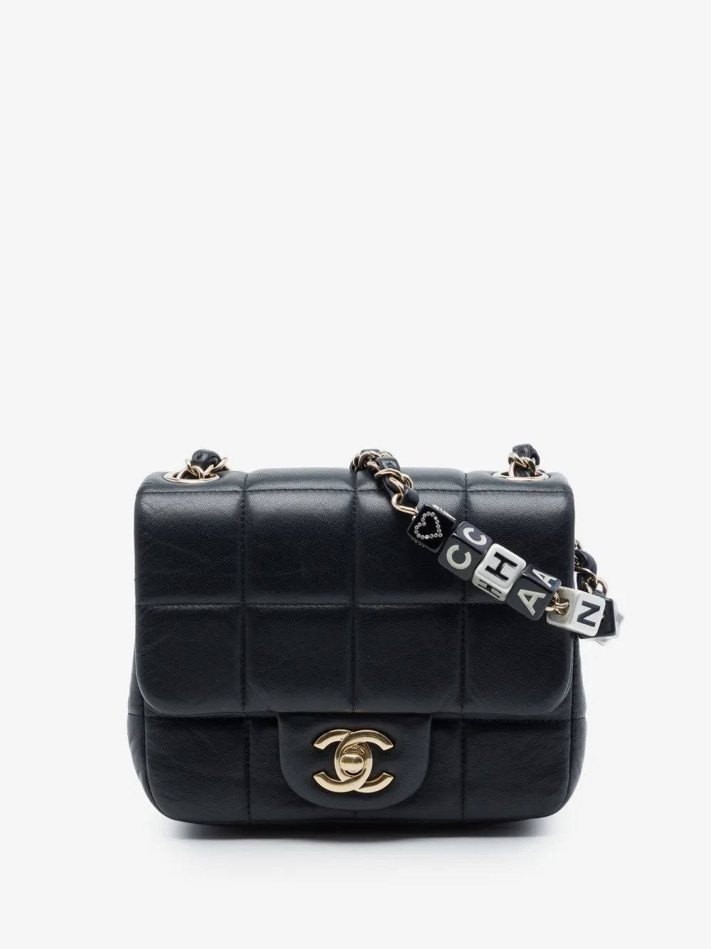 2021-2026 Mini Quilted Lambskin Resin Crystal Square Monacoco Flap crossbody bag
