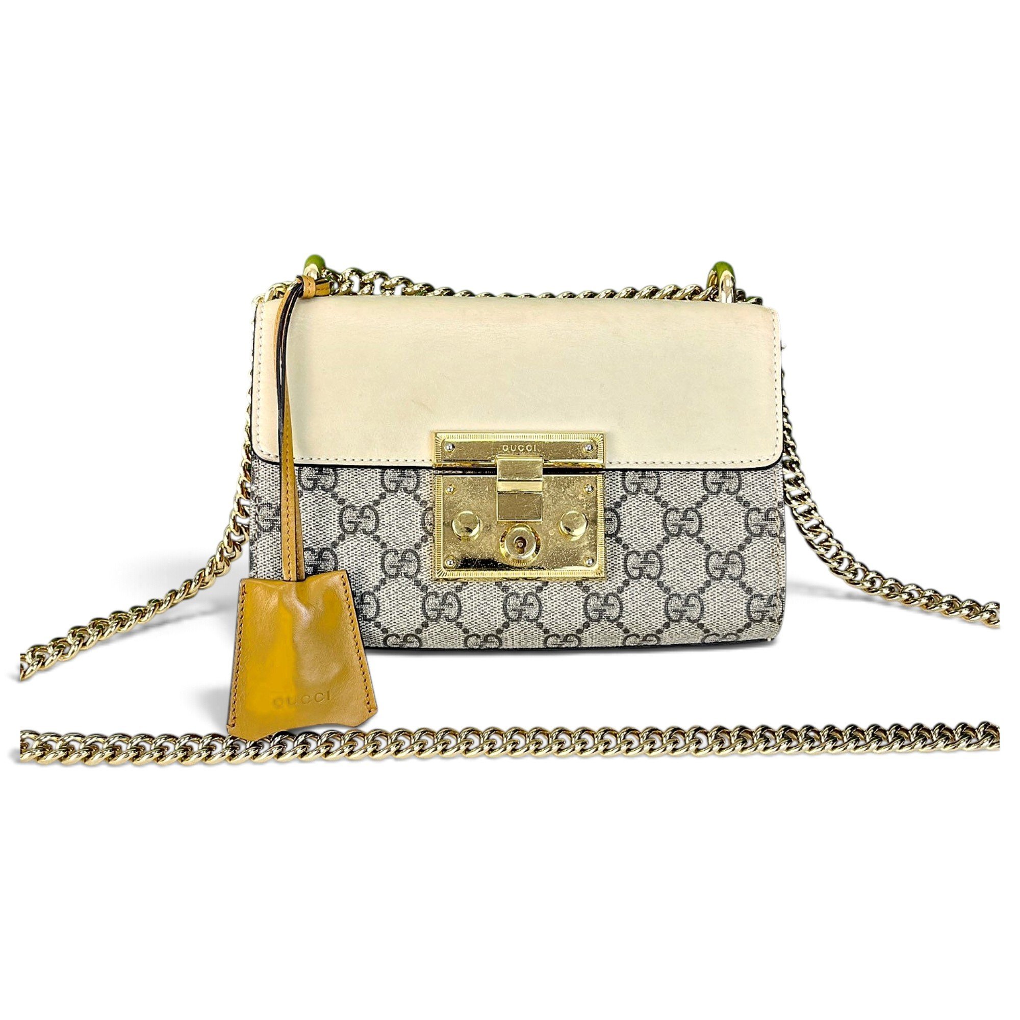 Padlock leather handbag