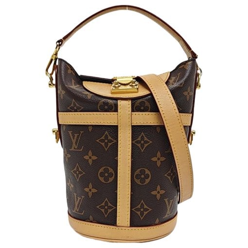 Duffle leather handbag
