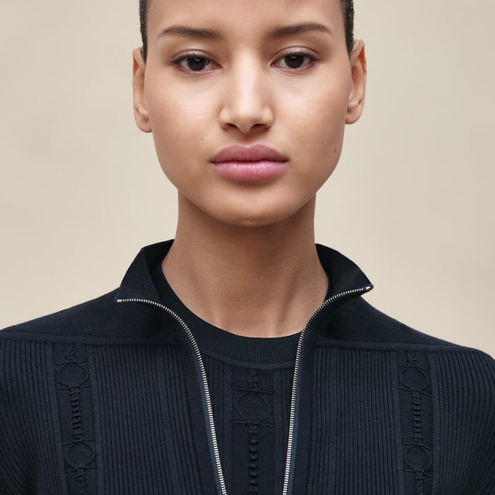 Bleu Noir Zipped Cardigan