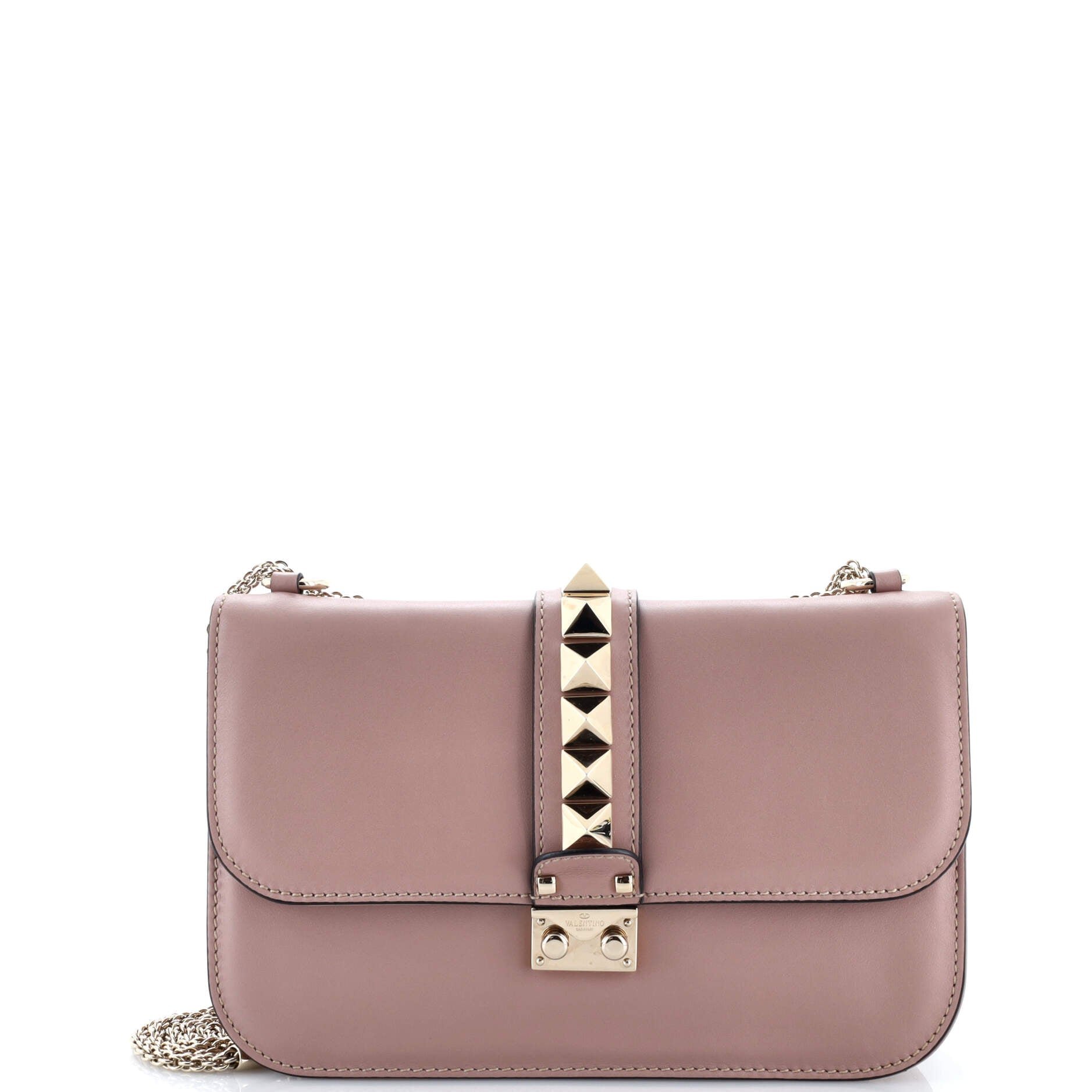 Valentino Garavani Glam Lock Shoulder Bag Leather Medium