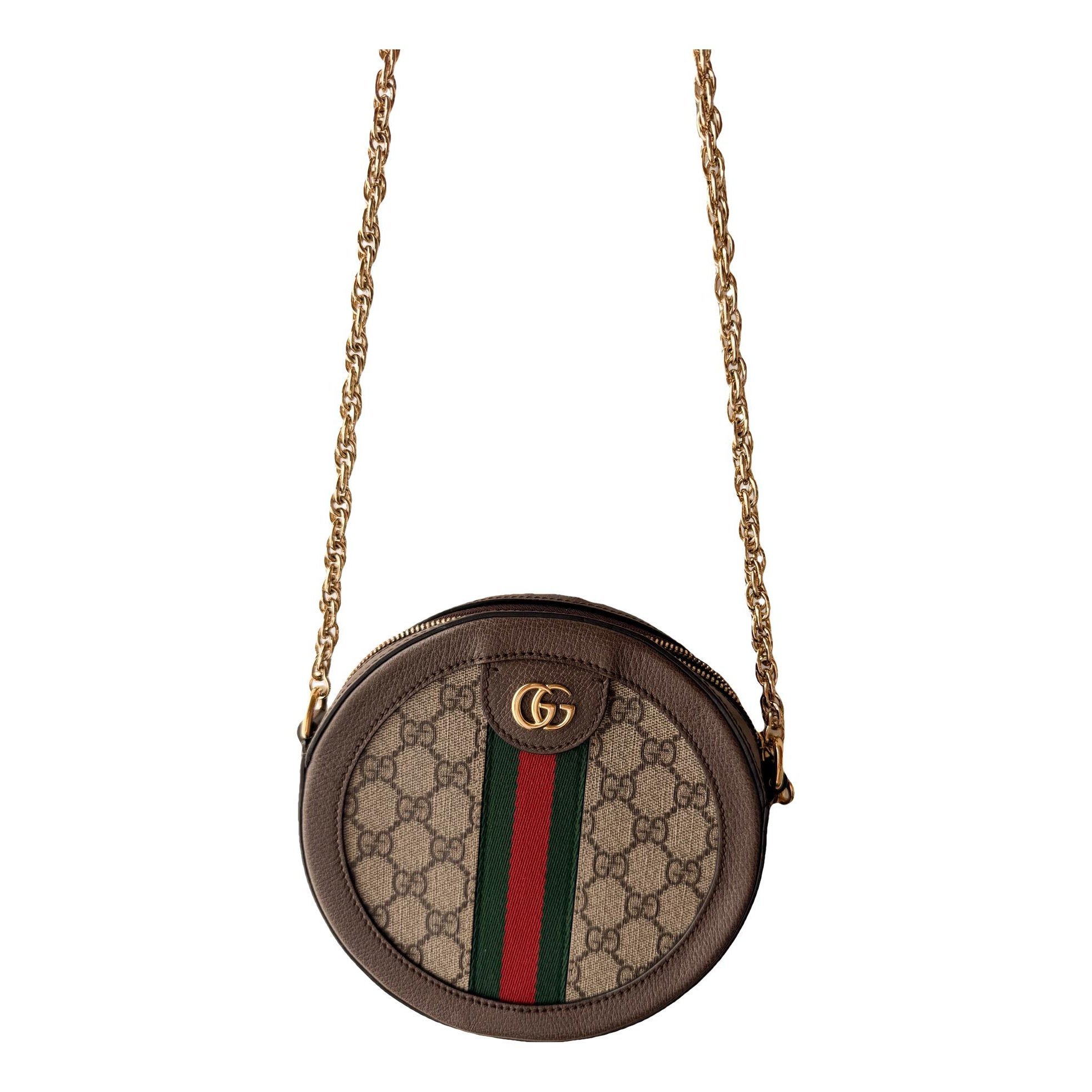 Ophidia Round leather crossbody bag