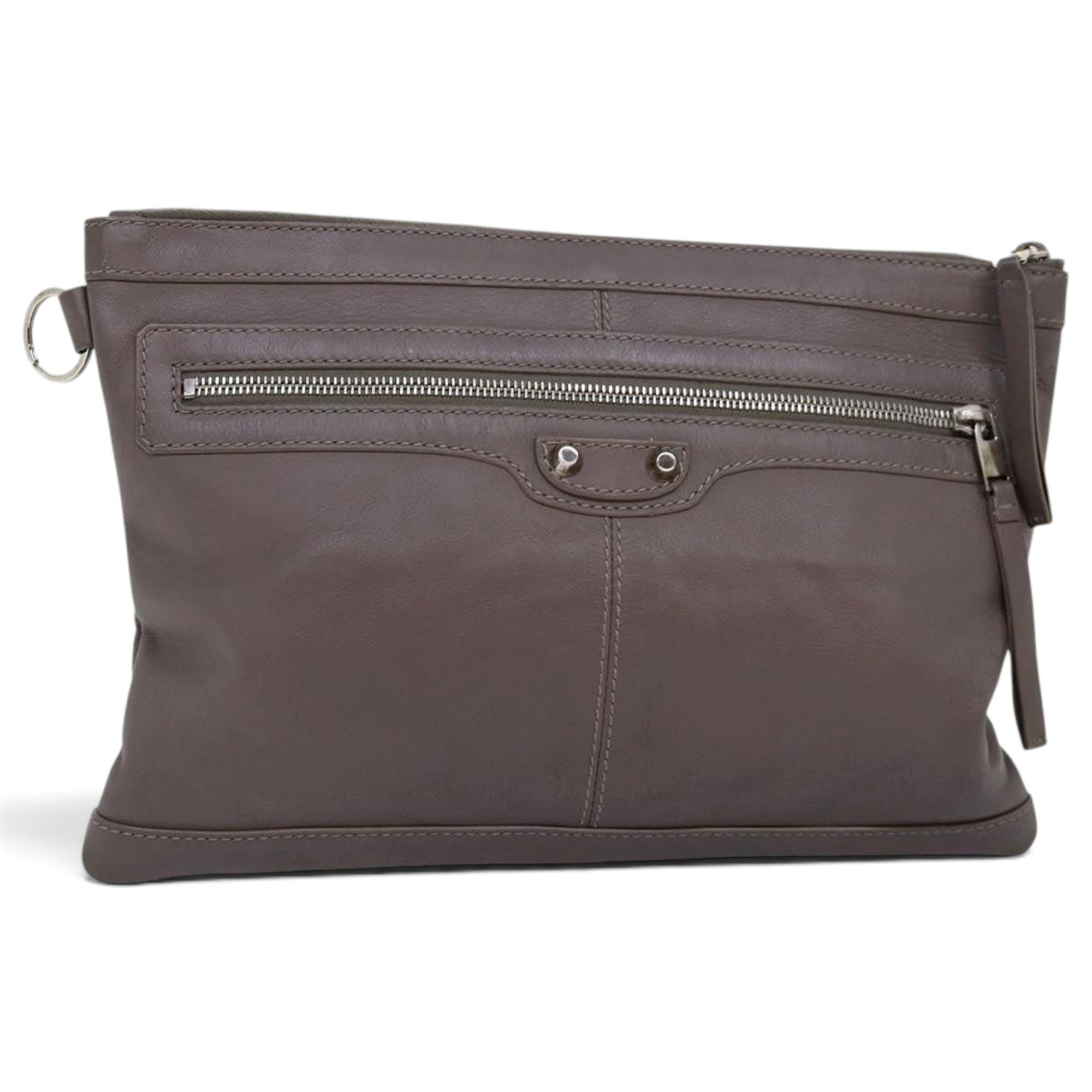 Leather clutch bag