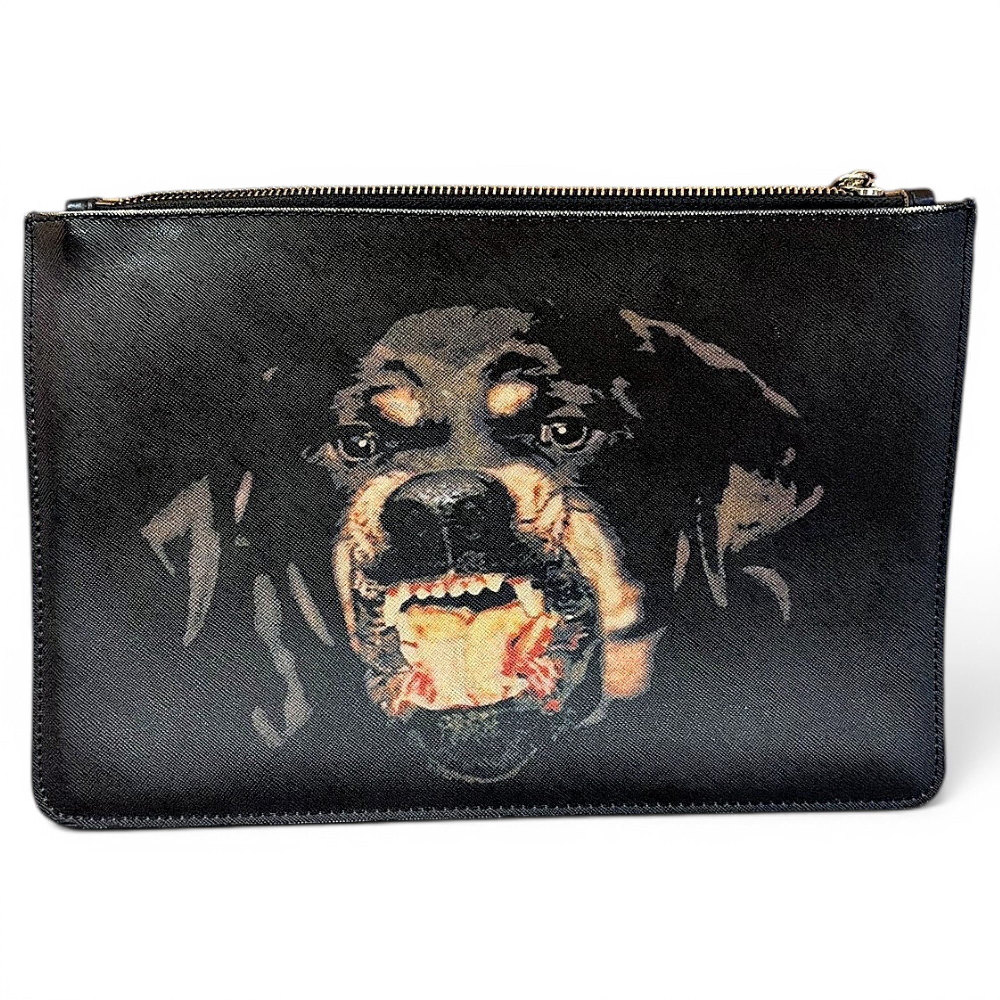 Leather clutch bag