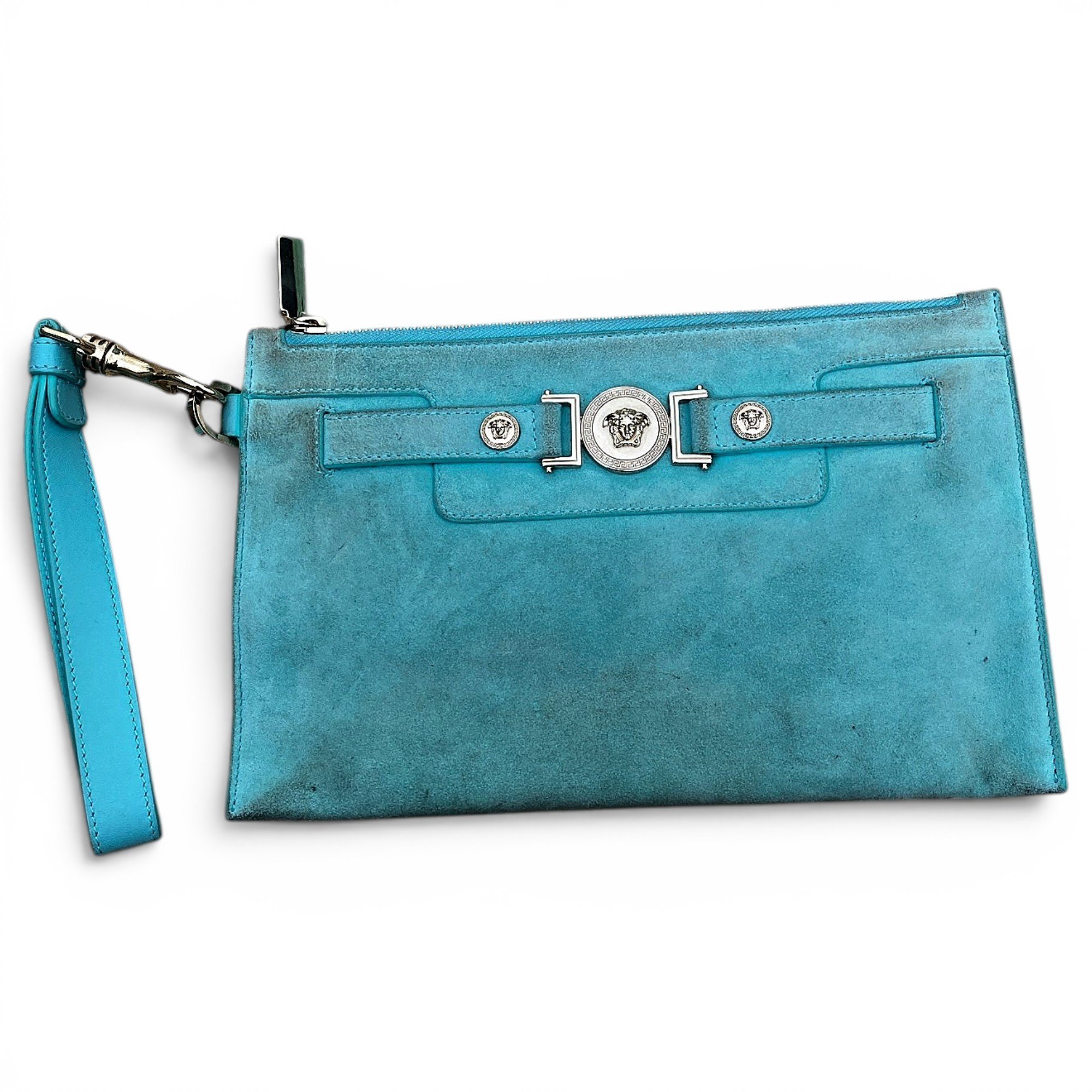 Leather clutch bag