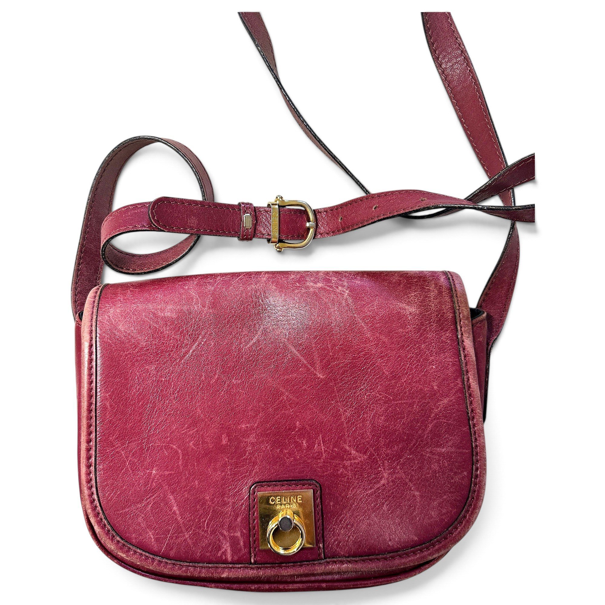 Ring leather crossbody bag