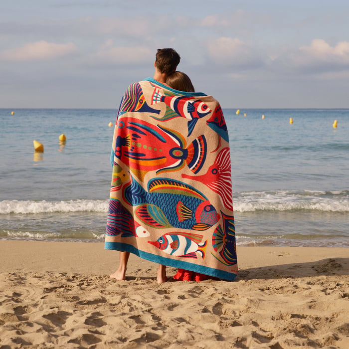 Orange Traffic Jam Beach Towel