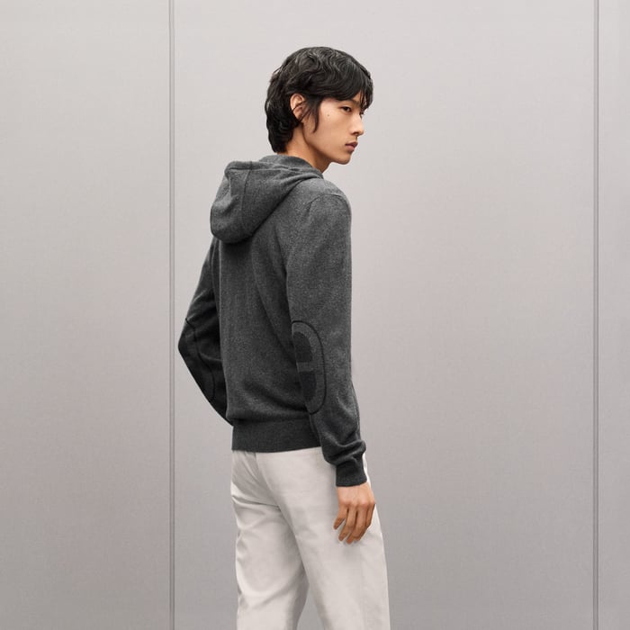 Anthracite "Maillon Chaine d'Ancre" Zipped Cashmere Jacket