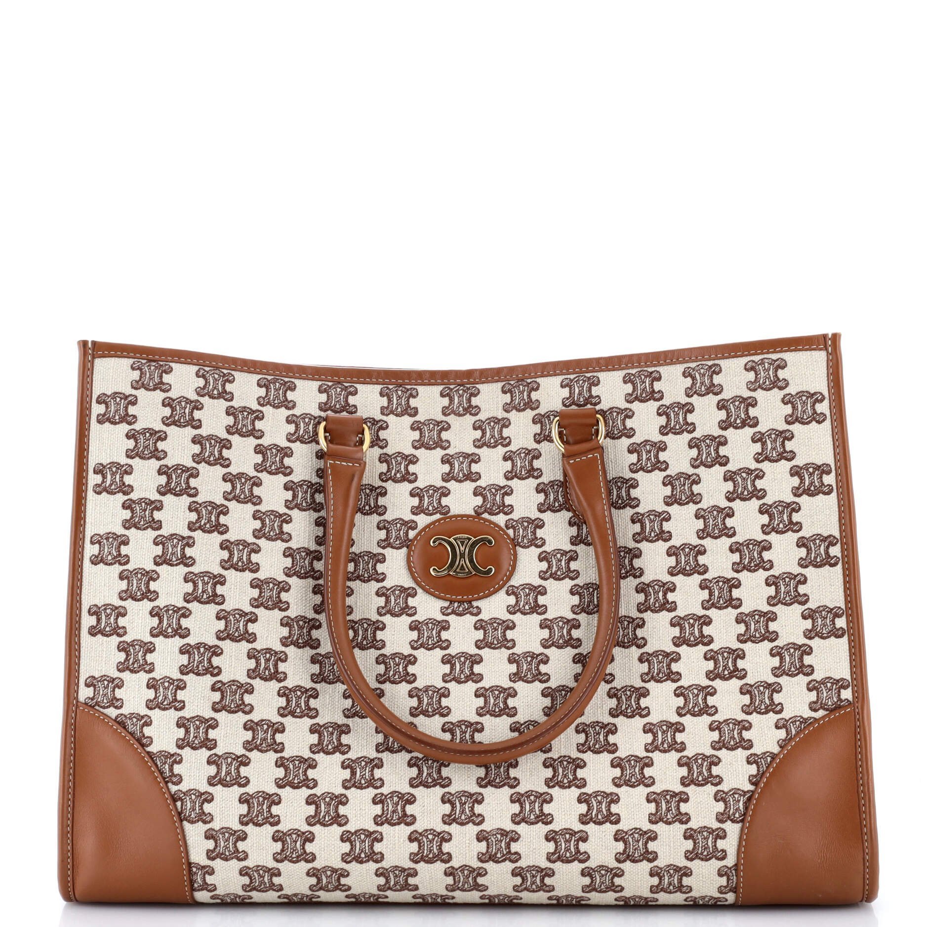 Celine Horizontal Cabas Tote Triomphe Canvas
