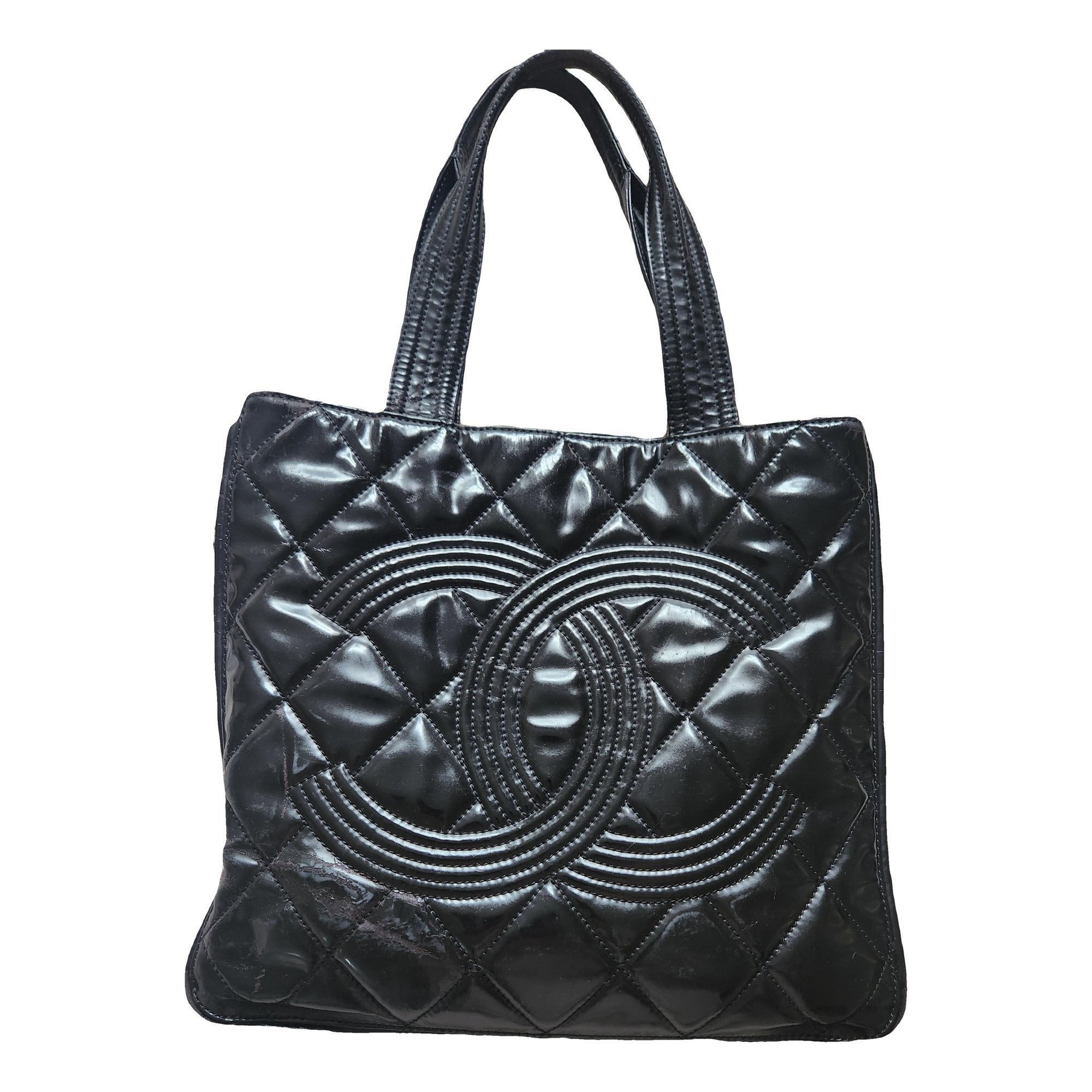 Patent leather tote