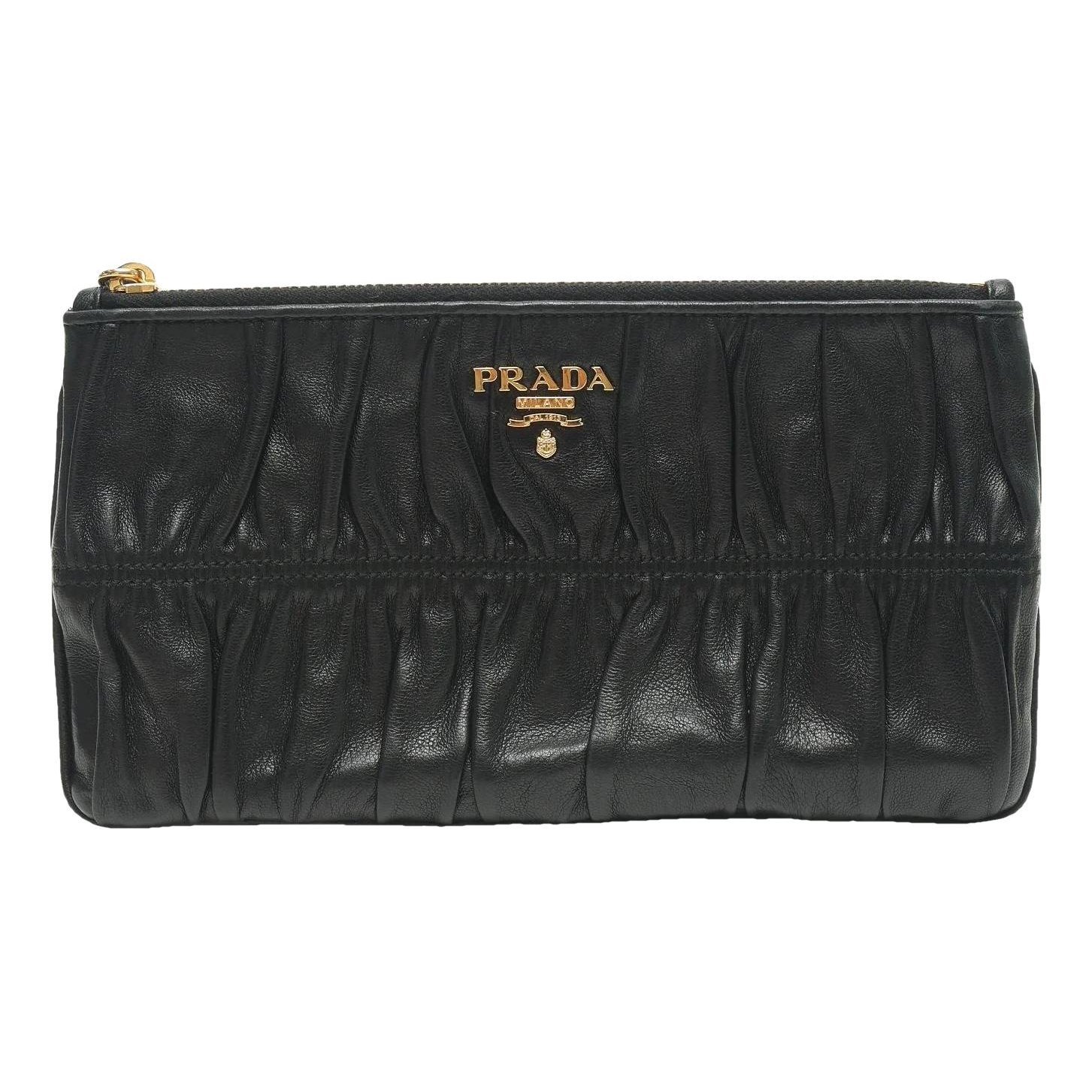Leather clutch bag
