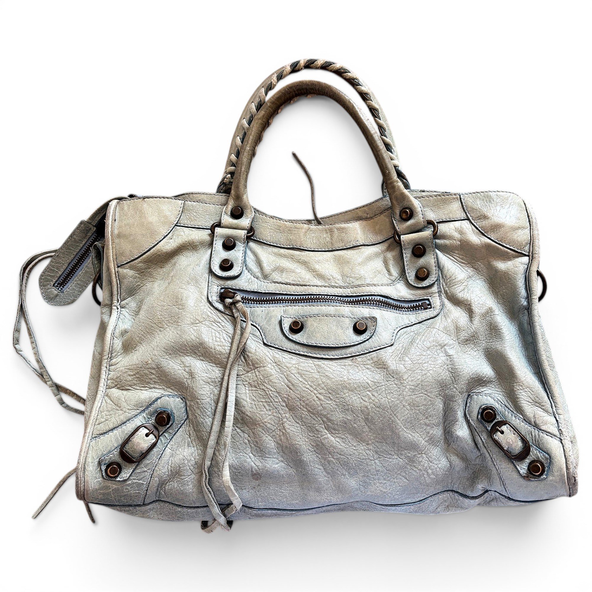 City leather handbag