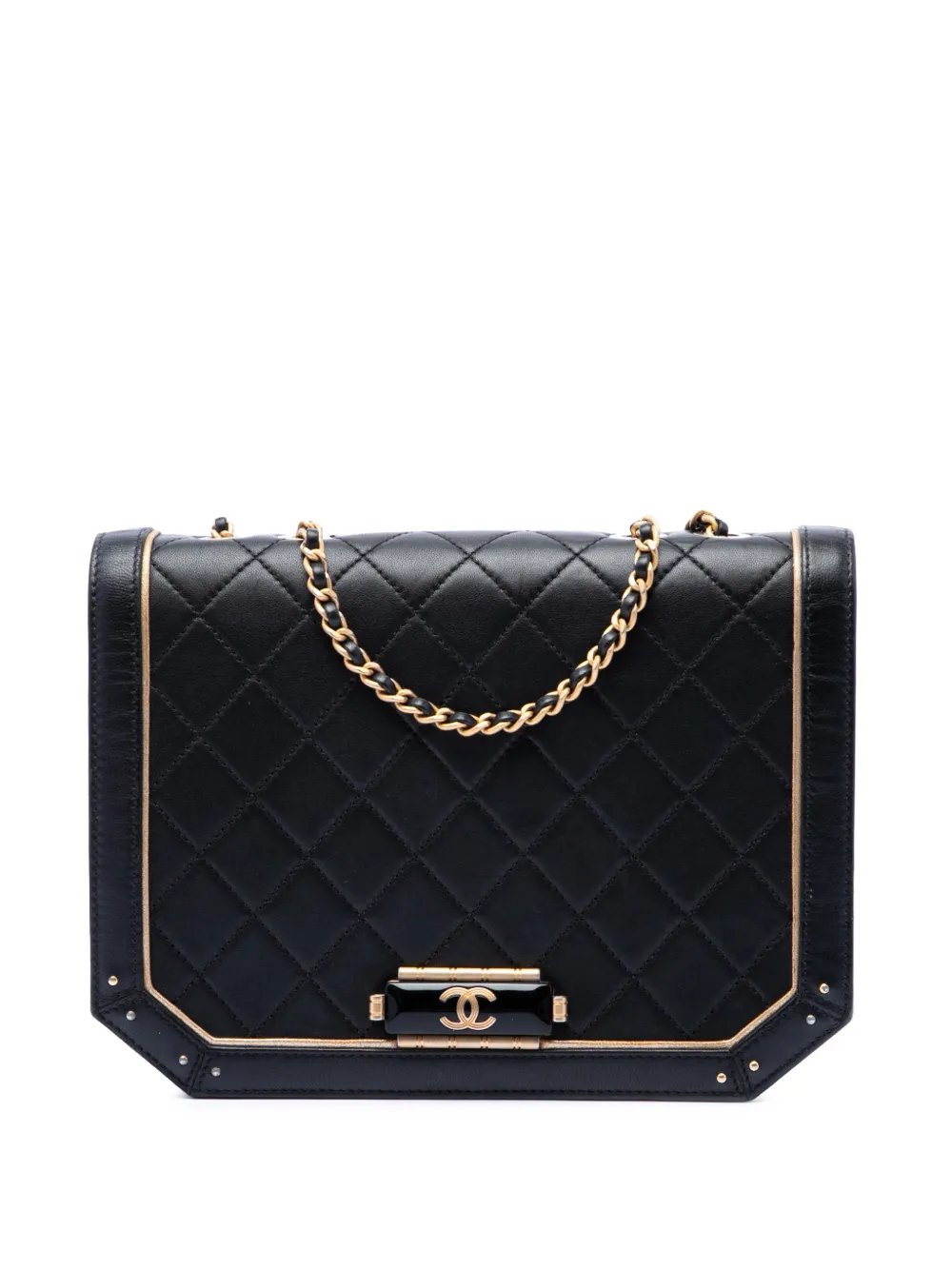 2017-2018 Quilted Calfskin Octagon CC Clasp Flap crossbody bag
