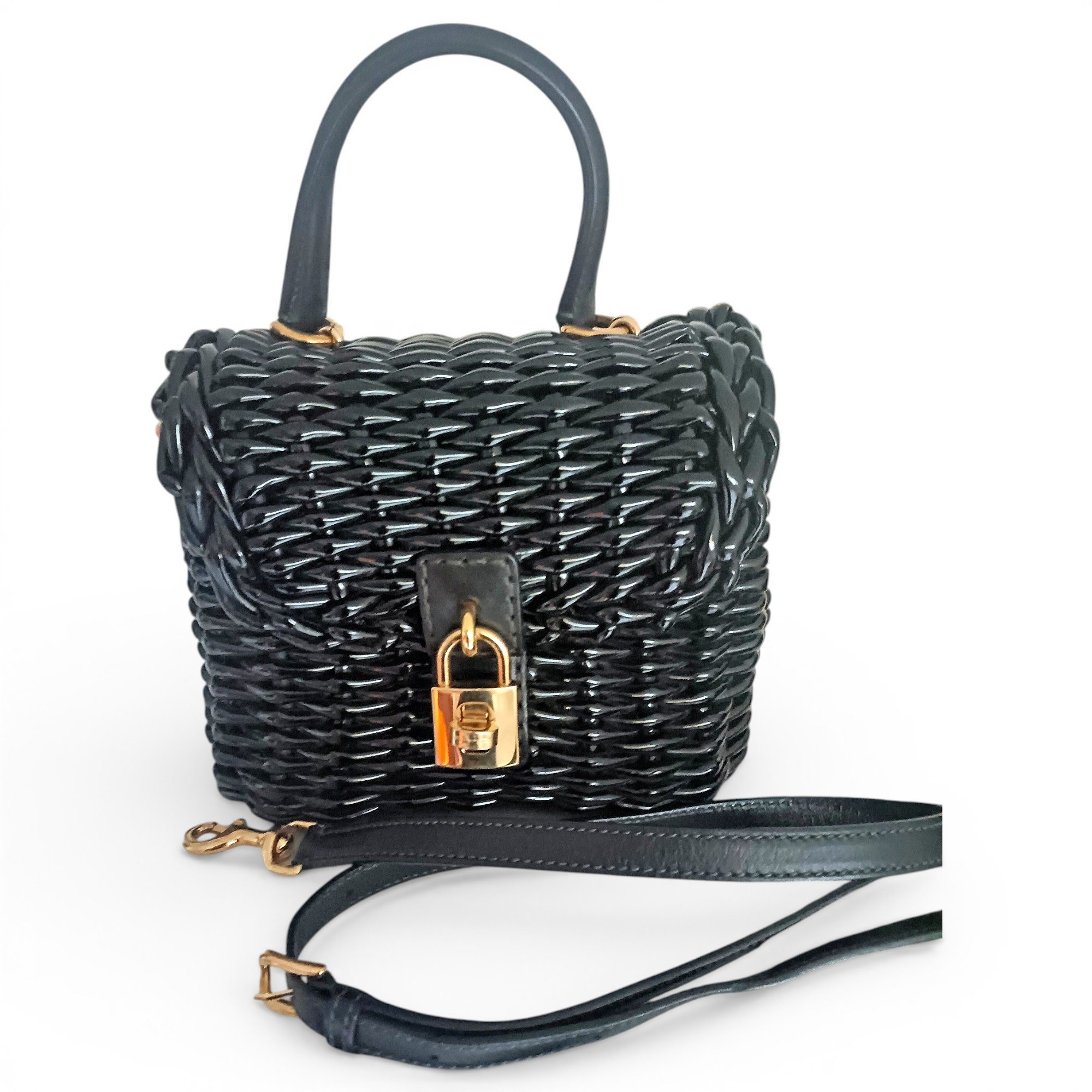 Patent leather handbag