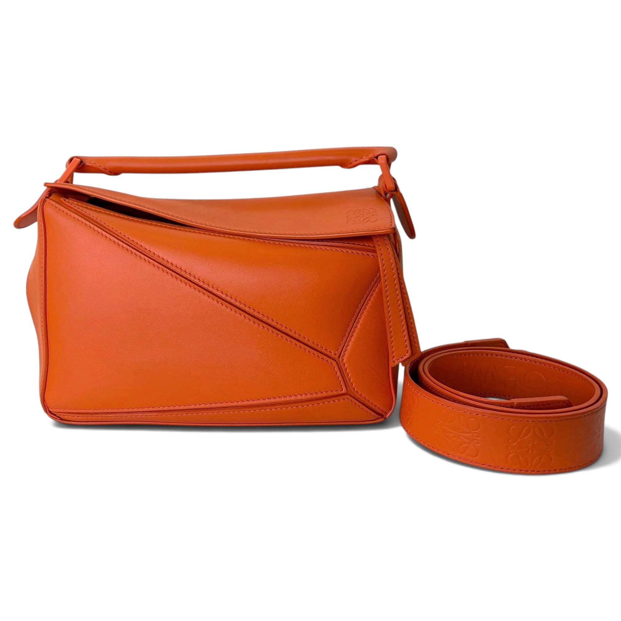 Puzzle leather handbag