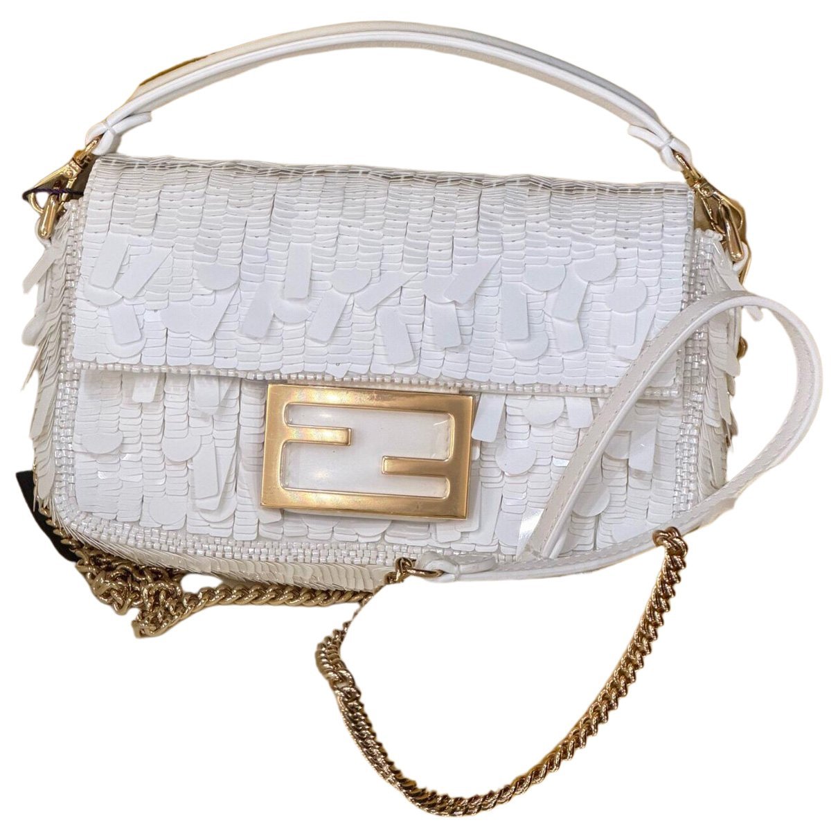 Baguette Chain Midi glitter handbag