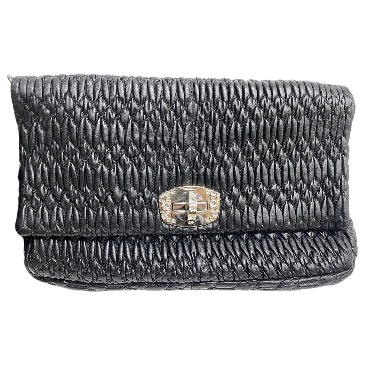 Miu Crystal leather handbag