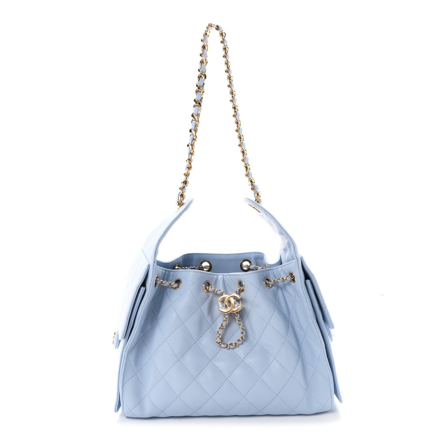 Chanel Caviar Quilted Small Chanel 25 Handbag Light Blue