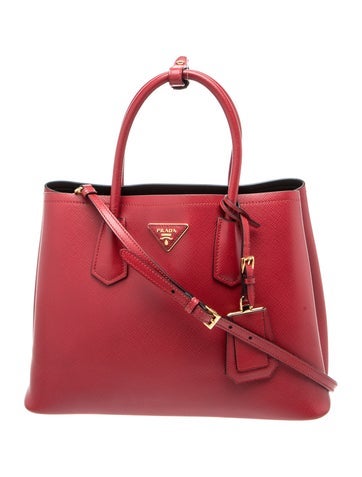Saffiano Leather Double Bag Medium