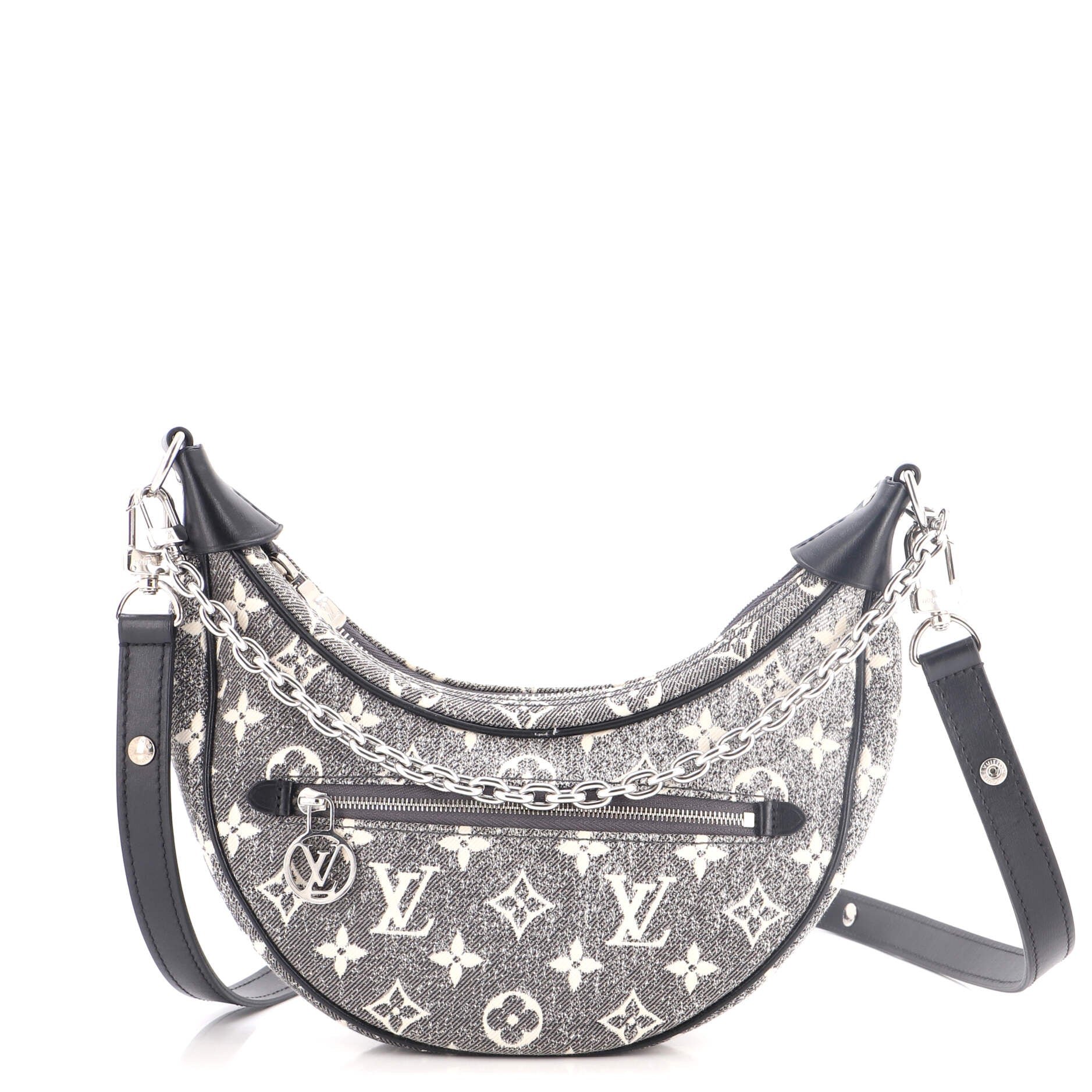 Loop Handbag Monogram Jacquard Denim
