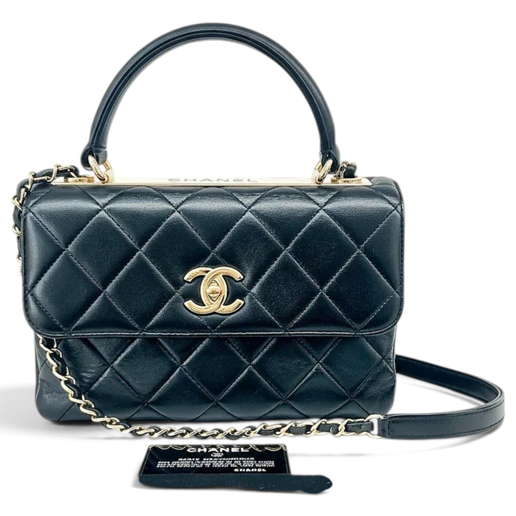 Trendy CC leather handbag