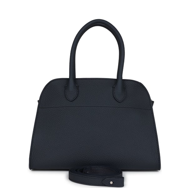 The Row The Row Soft Margaux 10 Bag Dark Navy Calfskin Silver Hardware