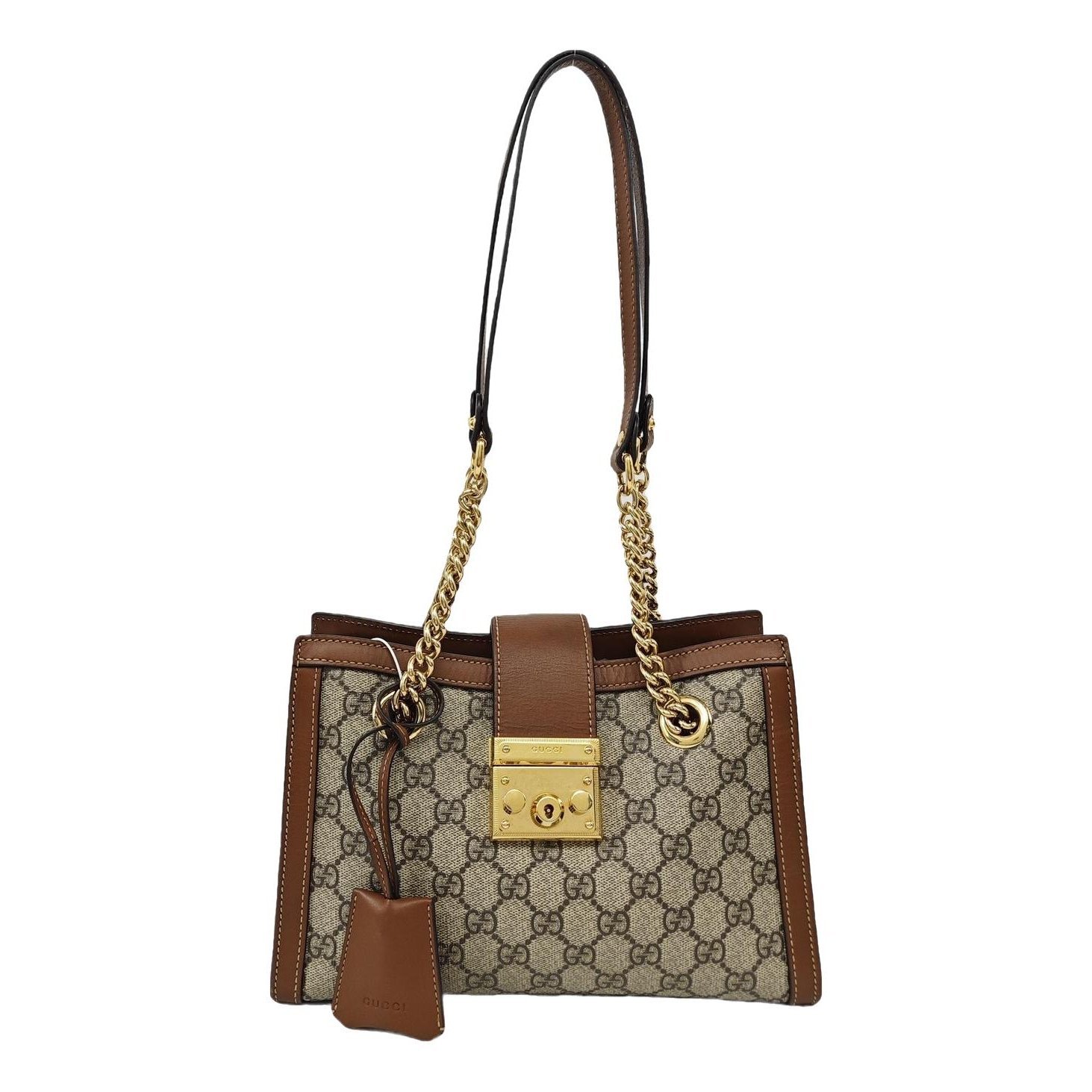 Padlock leather handbag