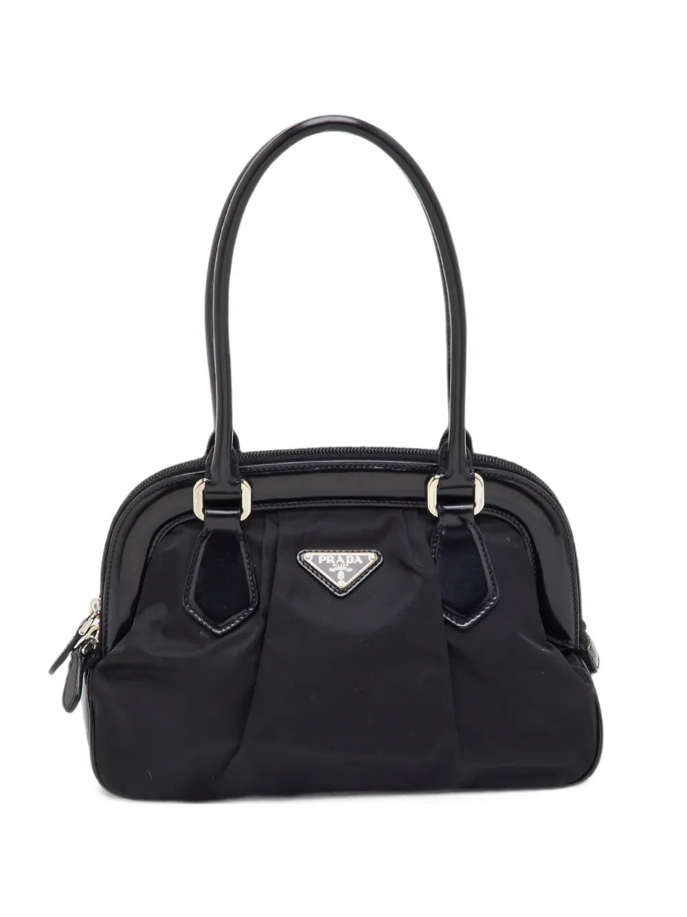 Triangle logo dome satchel tote bag