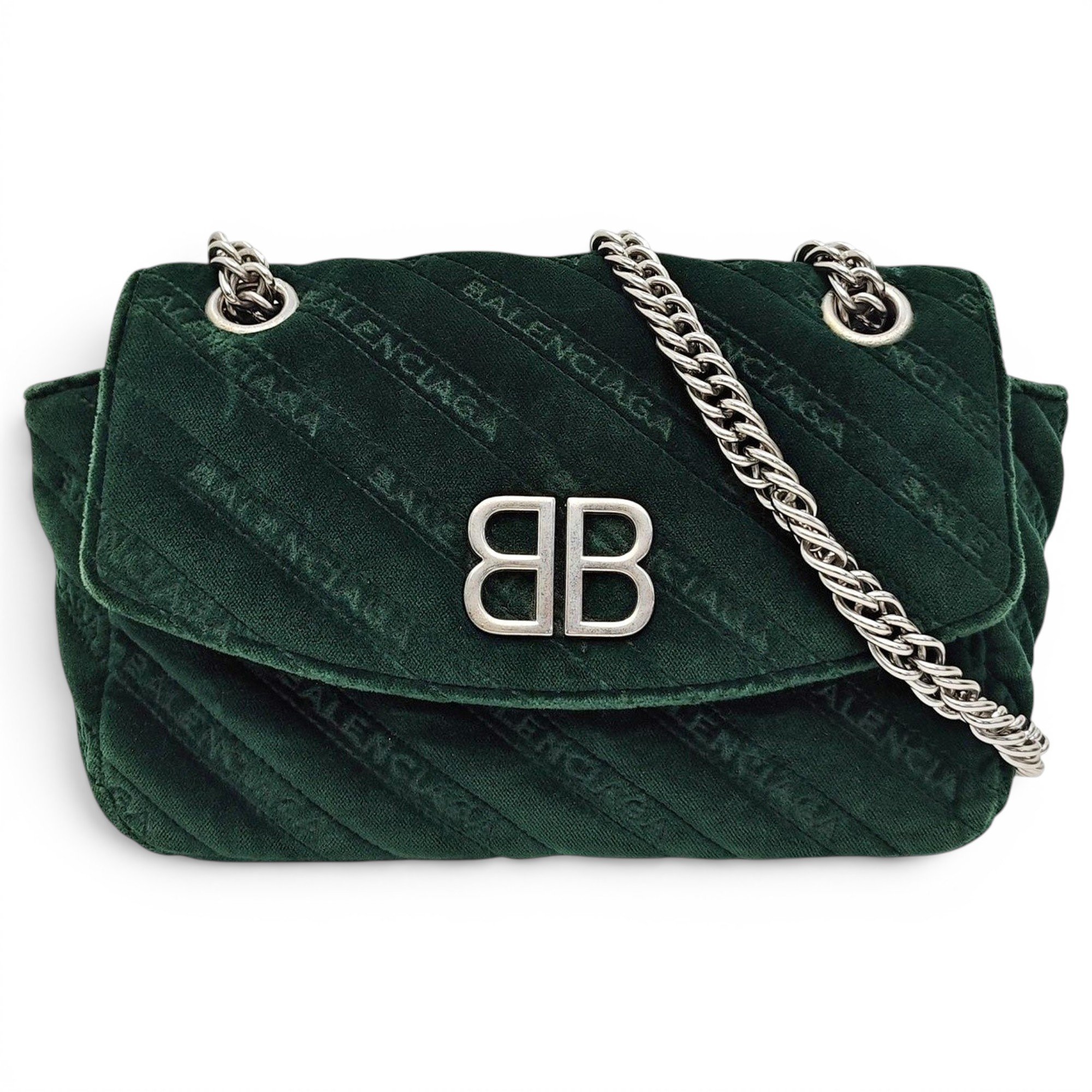 BB chain velvet handbag