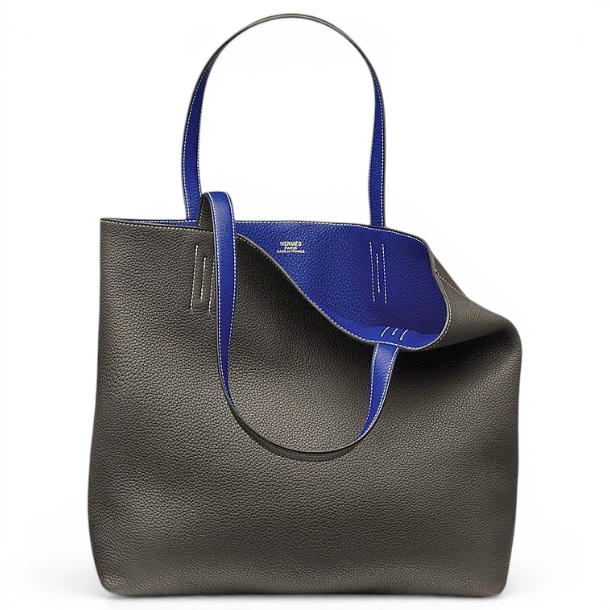 Double sens leather tote