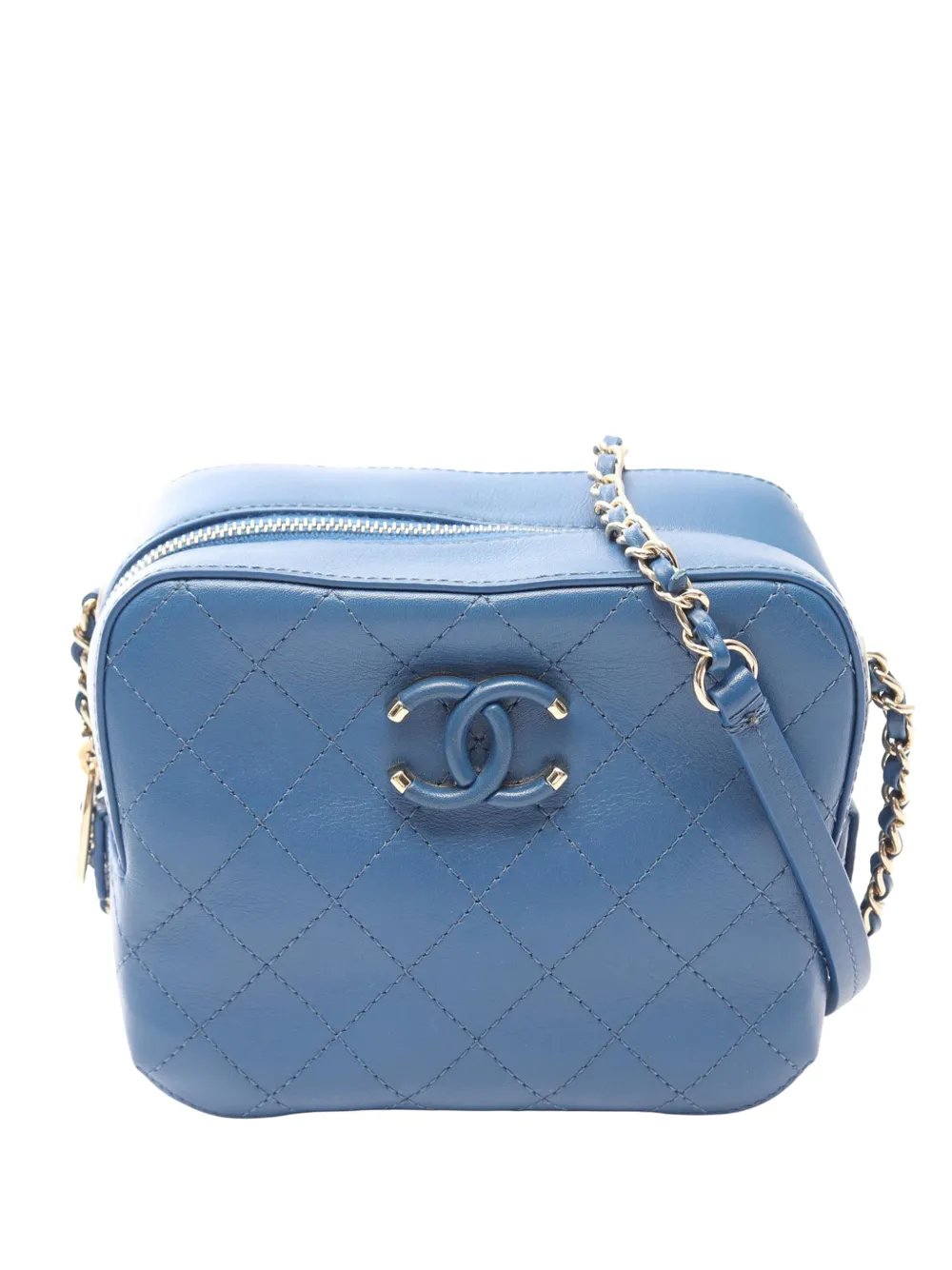 2019 CC Stitched Calfskin Enamel Camera Bag crossbody bag