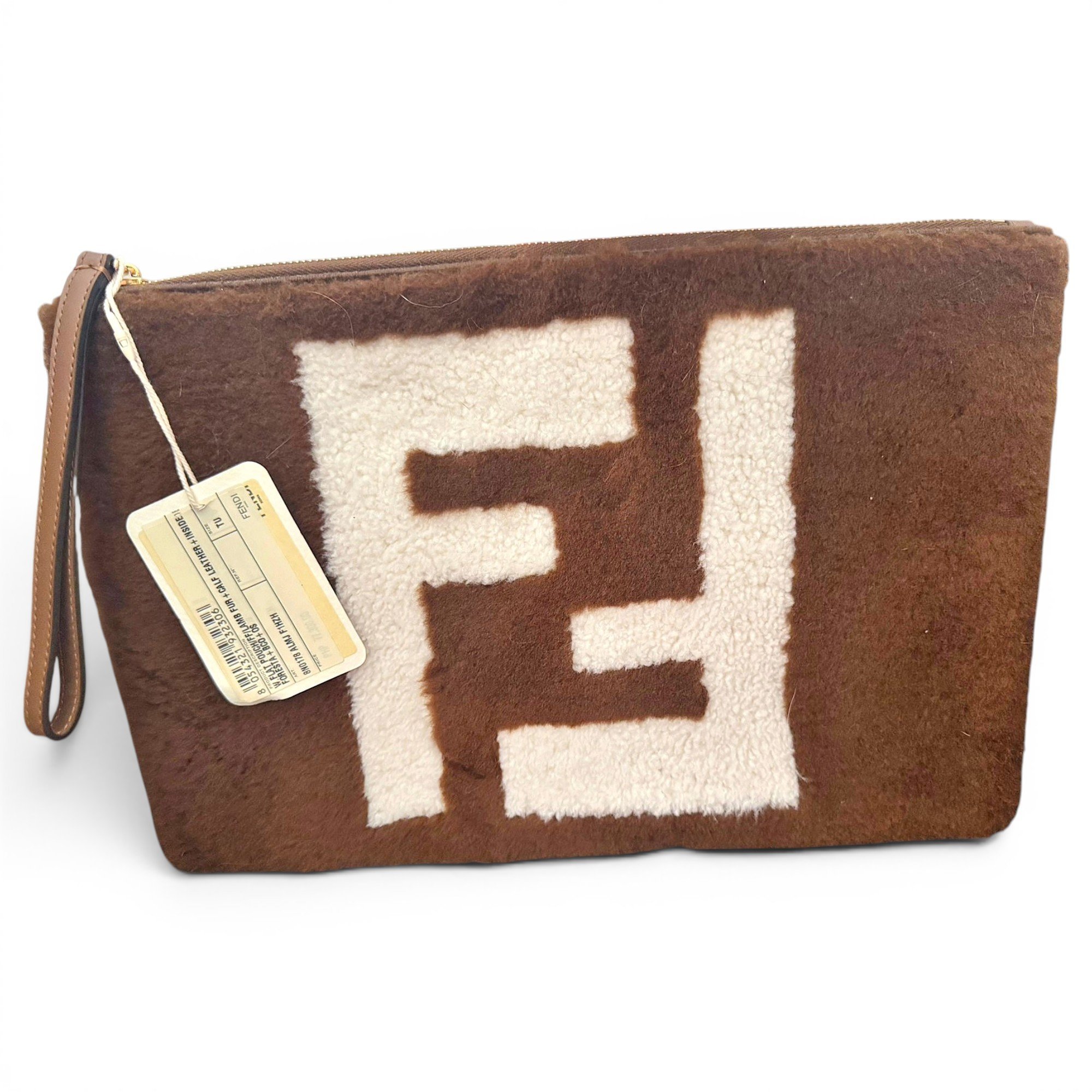 Faux fur clutch bag