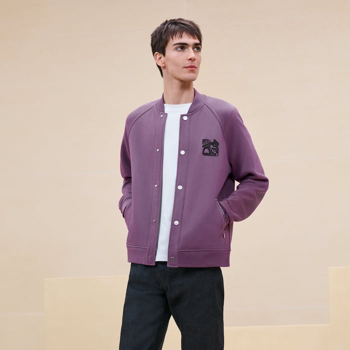 Bruyère "Metallerie Au Carre" Varsity Jacket With Leather Detail