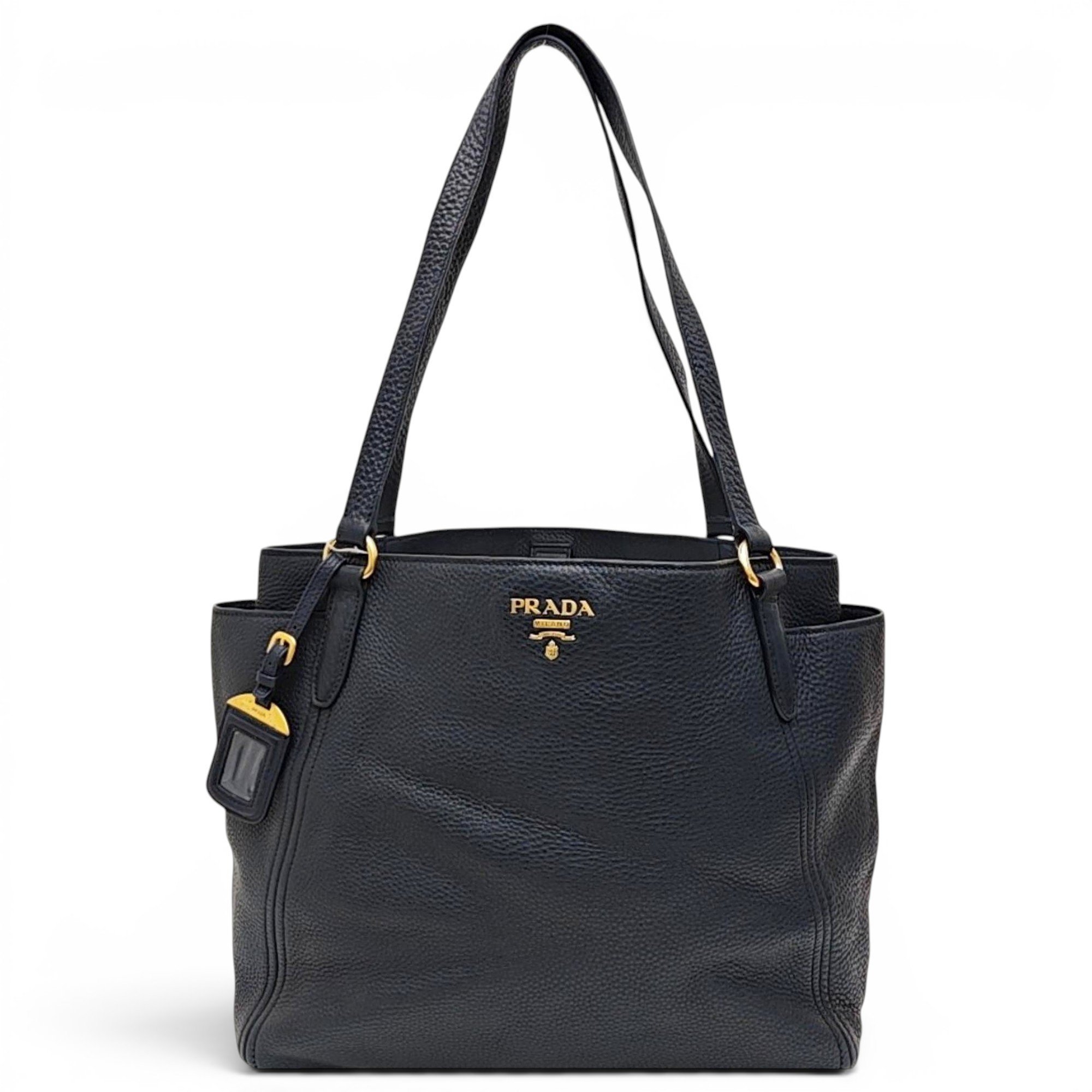 Double leather handbag