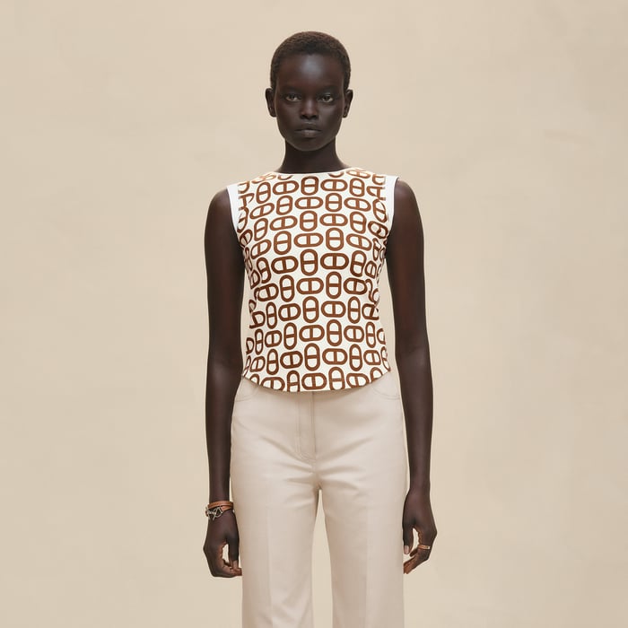 Blanc "Chaine d'Ancre" Sleeveless T-shirt