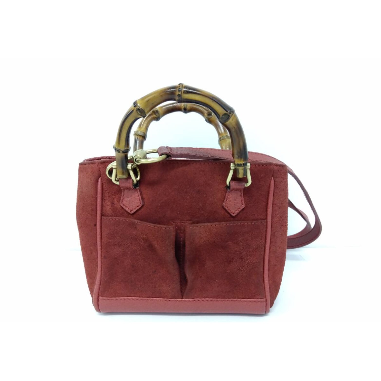 Bamboo Top Handle leather handbag