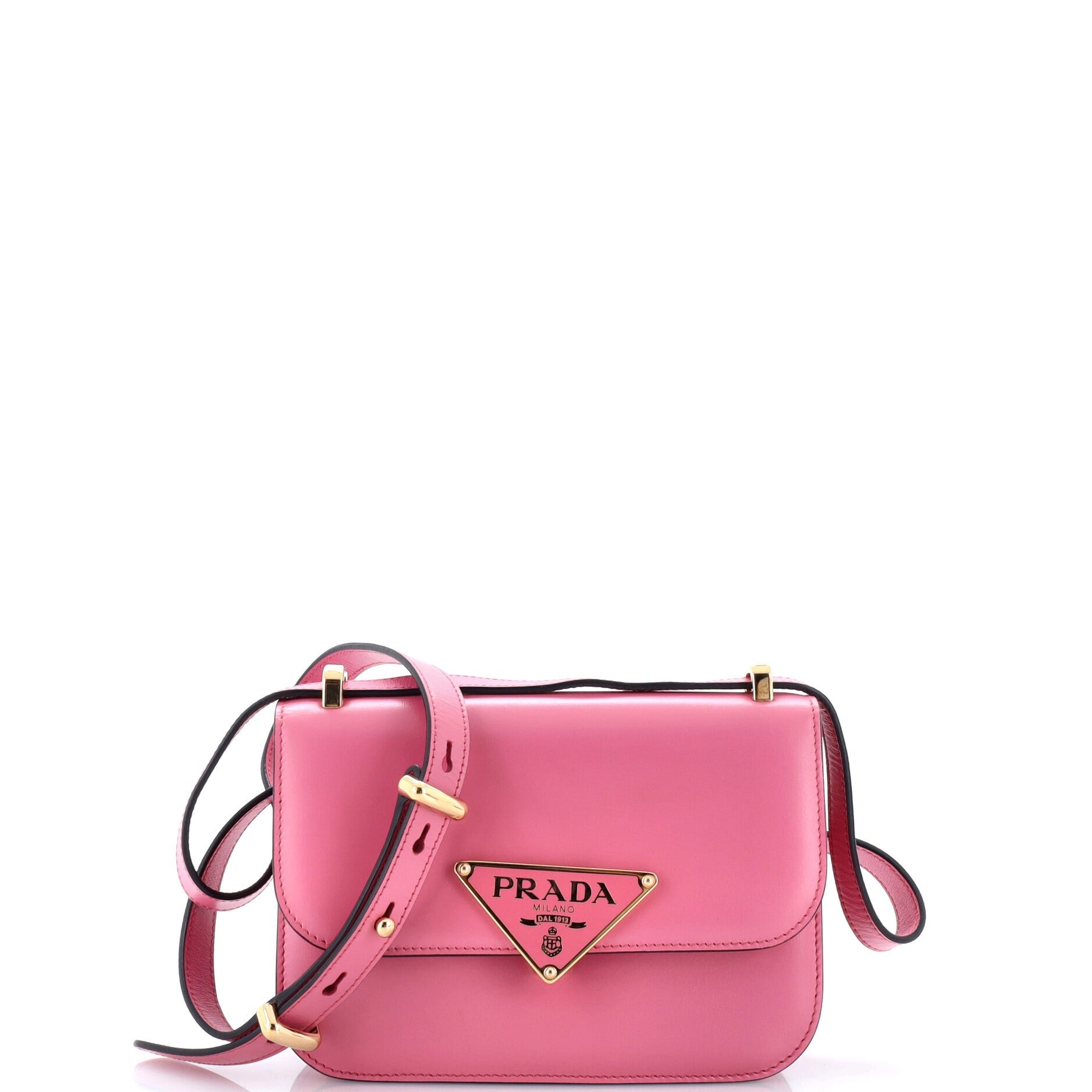 Embleme Triangle Logo Flap Bag Soft Calfskin Small