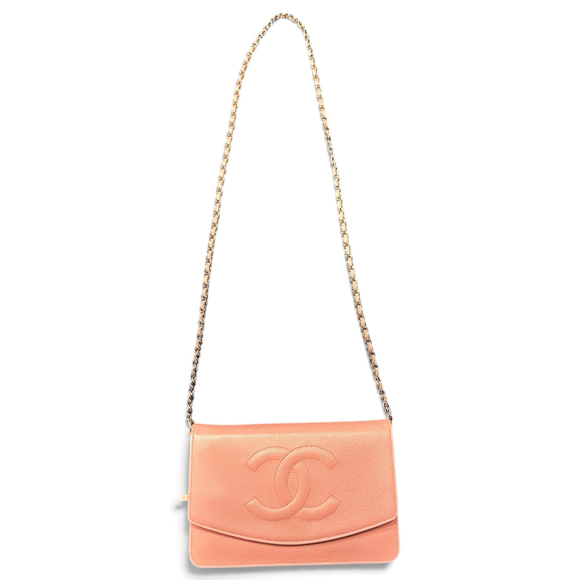 Wallet On Chain Double C leather crossbody bag