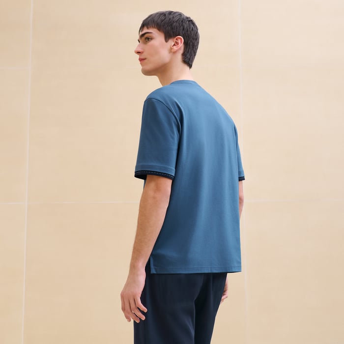 Bleu Turquin "Piqures Sellier" T-shirt