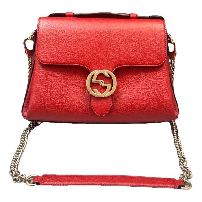 Interlocking leather handbag