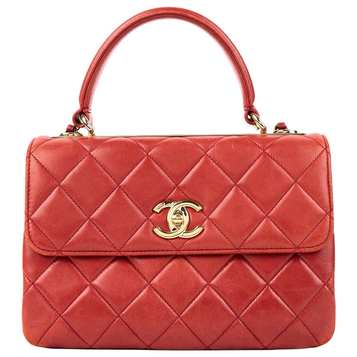 Trendy CC Top Handle leather handbag